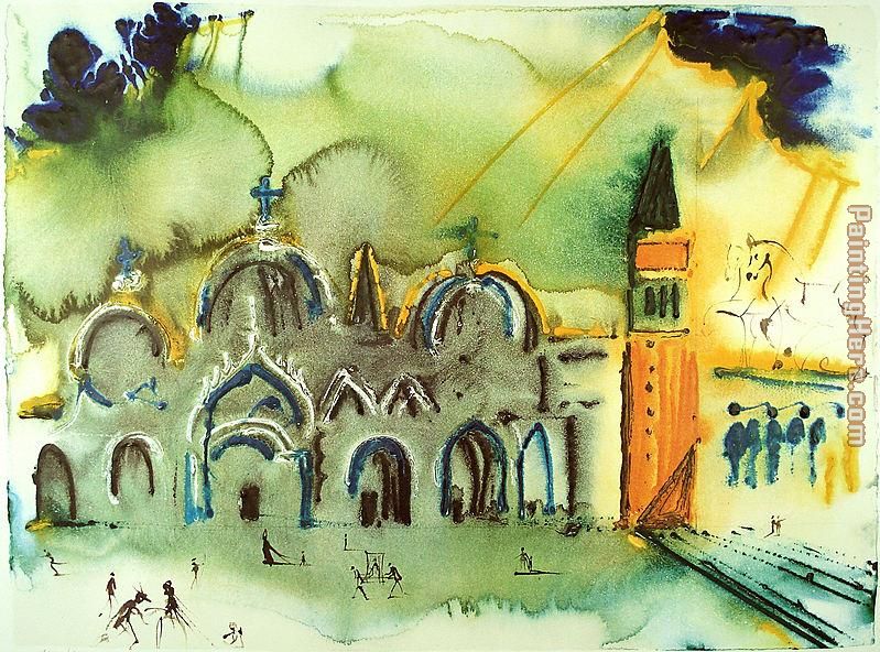 Hommage to Venice painting - Salvador Dali Hommage to Venice art painting
